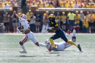 Rod Moore welcomed back to Michigan Stadium with interception against Wisconsin