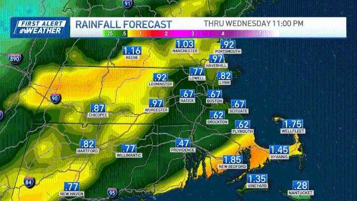 Boston Ma weather forecast: Rain, first frost