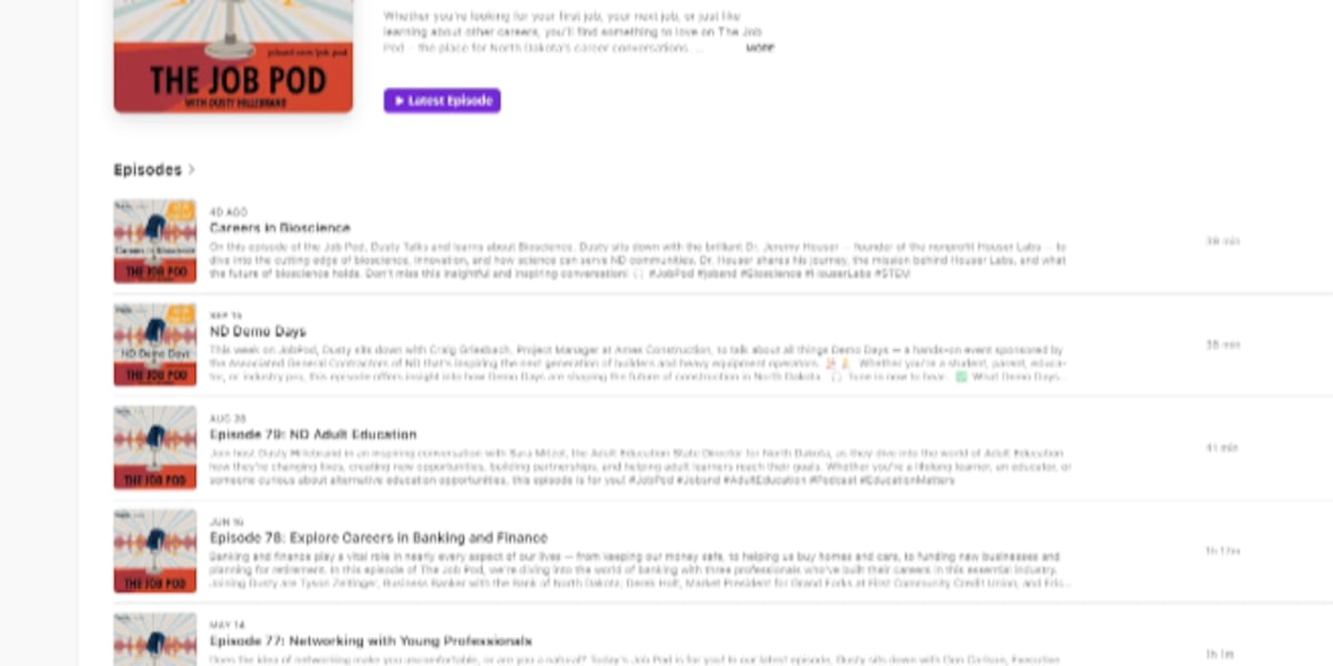 North Dakota Job Service shows employment opportunities through podcast