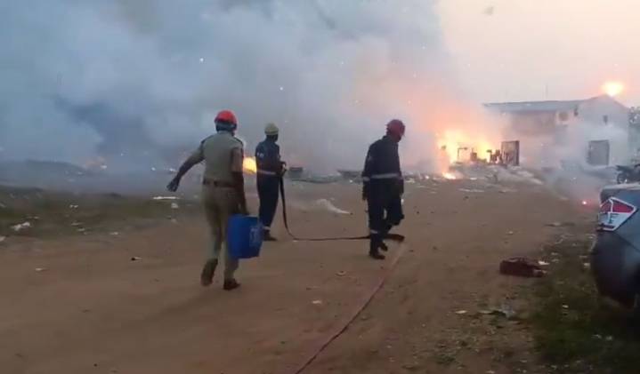 Massive fire destroys firecracker godown in Andole