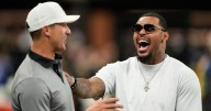 Drew Brees caught up with a fellow Saints Super Bowl champion before Giants game