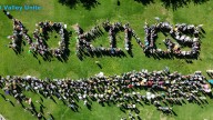 Attendees spell out 'No Kings In The USA' at Chandler protest