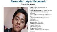 Ofrecen $200 mil por Alexander, joven de 15 años desaparecido