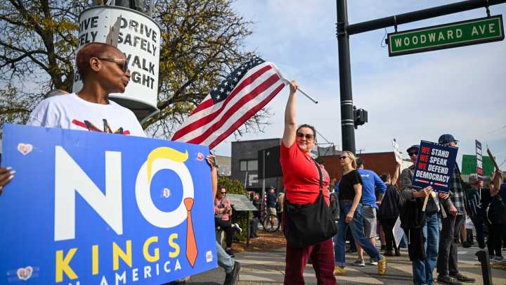 Ferndale protesters take to street for No Kings rally after spat between Dems, GOP