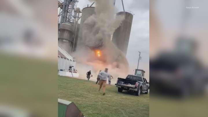 Raw video: Grain bin collapses in northeast Illinois