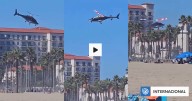 VIDEO | Captan impactante caída de helicóptero en playa de California: hay 5 personas heridas