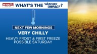 Isolated showers Thursday evening ahead of a cold, frosty night