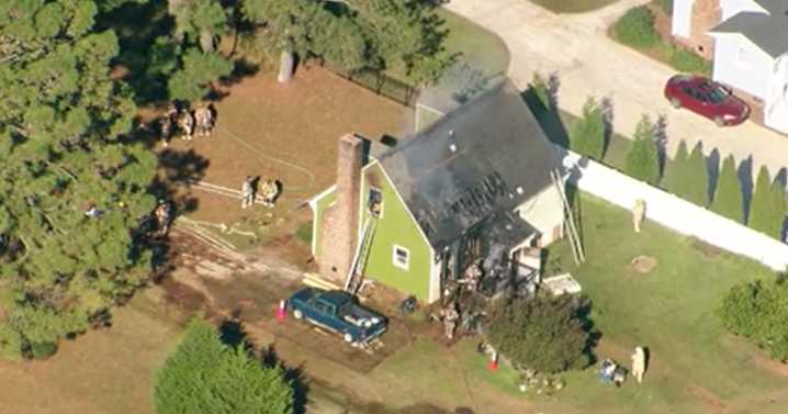 No injuries reported after house catches fire in Fuquay