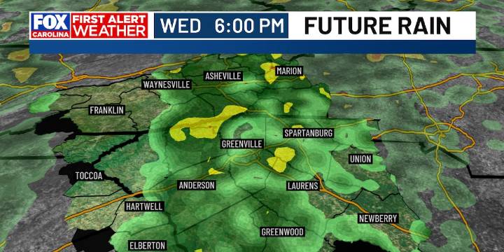 Heavy rain Wednesday evening