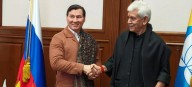 LG Sinha Meets Batu Sergeyevich Khasikov, Head of Republic of Kalmykia, Russia