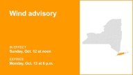 NY weather: part of New York under a wind advisory Sunday and Monday