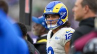 Rams WR Puka Nacua misses practice with ankle injury before London trip. Havenstein, Corum also out