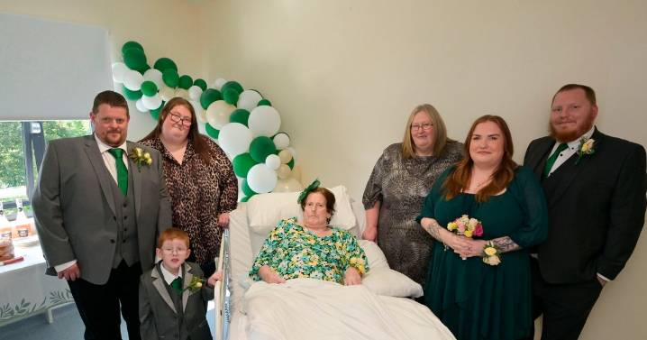 Mum battling cancer fulfils dream of seeing son get married in hospital