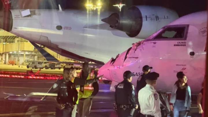 Dos aviones colisionan en una pista de despegue en el aeropuerto de LaGuardia de Nueva York