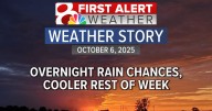 Forecast: Overnight rain chances, with cooler days ahead