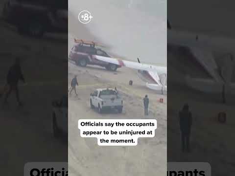 Small plane lands on sand along San Diego's Mission Beach