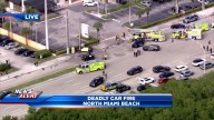 1 dead, 3 hospitalized after multi-car crash leads to car fire in North Miami Beach; westbound NE 163rd St closed