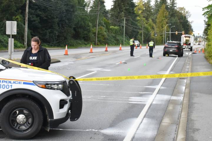 VIDEO: Pedestrian hit by SUV on Lougheed Highway in Maple Ridge
