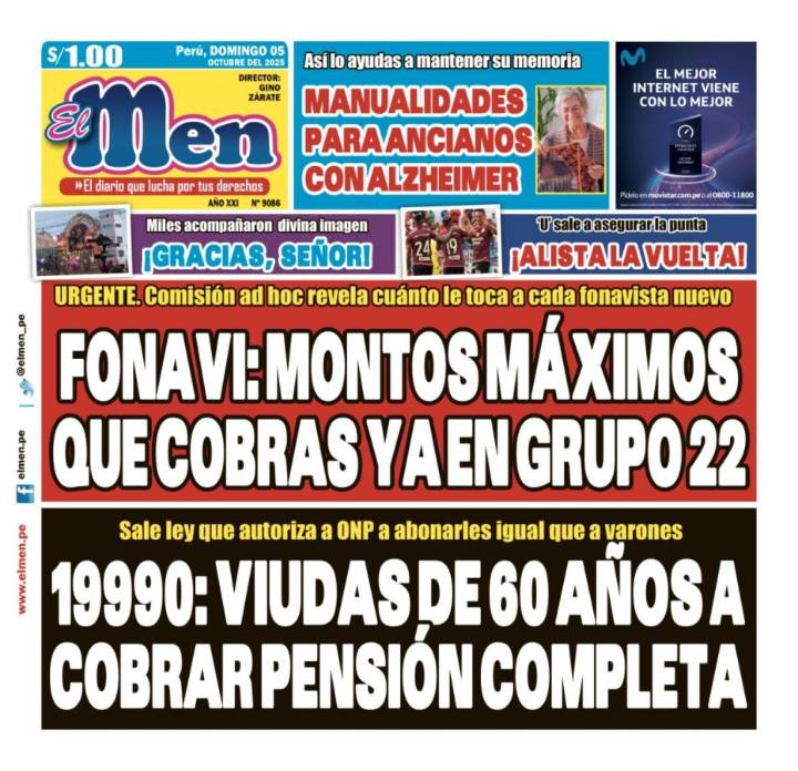 Portada Diario El Men (05/10/2025)