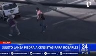 Tacna: Delincuente lanza piedra a censistas para robarles