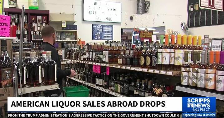American liquor sales abroad drops