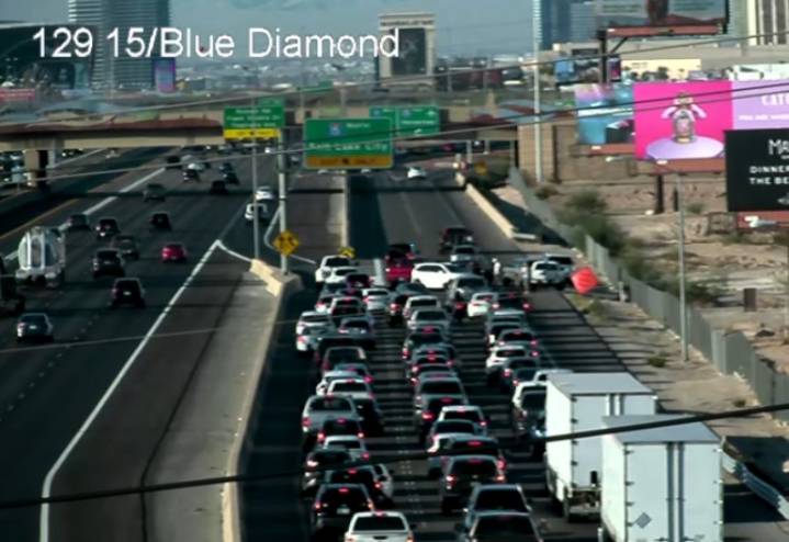 Fatal crash blocks portions of I-15 near Blue Diamond Road