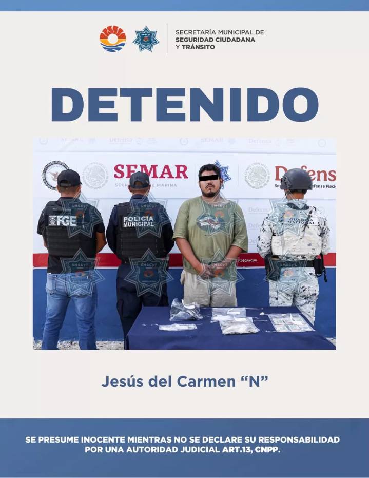 Detienen a joven con amplio surtido de drogas