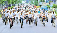 Massive cycle rally held in Hanamkonda to mark Police Commemoration Week