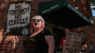 Mass Ave Starbucks workers hold 'practice picket' after store closures