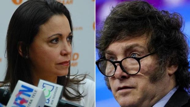 Javier Milei felicitó a María Corina Machado