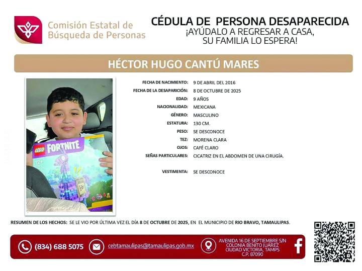 Desaparecen dos menores en Río Bravo