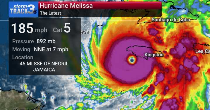 Melissa third strongest Atlantic hurricane ahead of landfall
