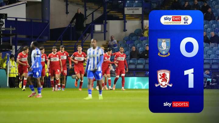 Sheffield Wednesday 0-1 Middlesbrough | Championship highlights