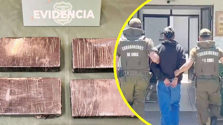 Estación Central: Transeúnte intentó huir de control de Carabineros, pero llevaba más de 5 kilos de cocaína de alta pureza