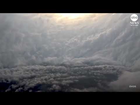Video shared by Hurricane hunters as they flew into the eye of Hurricane Melissa