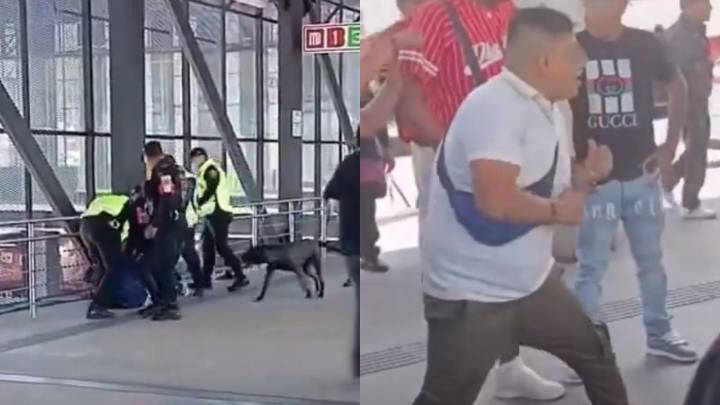 Metro Indios Verdes CDMX: sujetos se agarran a patadas a policía y le rompen la nariz; hay 4 detenidos