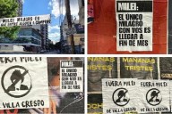 Los ingeniosos carteles contra Milei que colgaron los vecinos de Villa Crespo