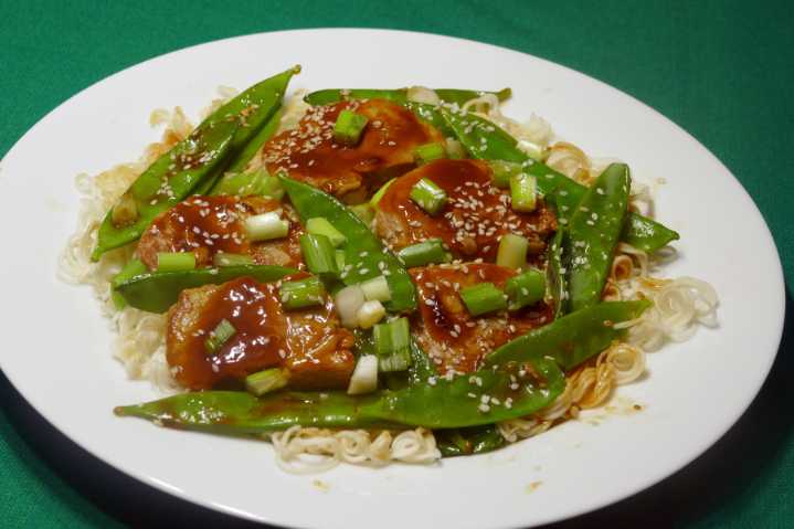 Teriyaki pork dish made in minutes