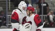 Brandon Bussi’s immediate reaction to winning NHL debut