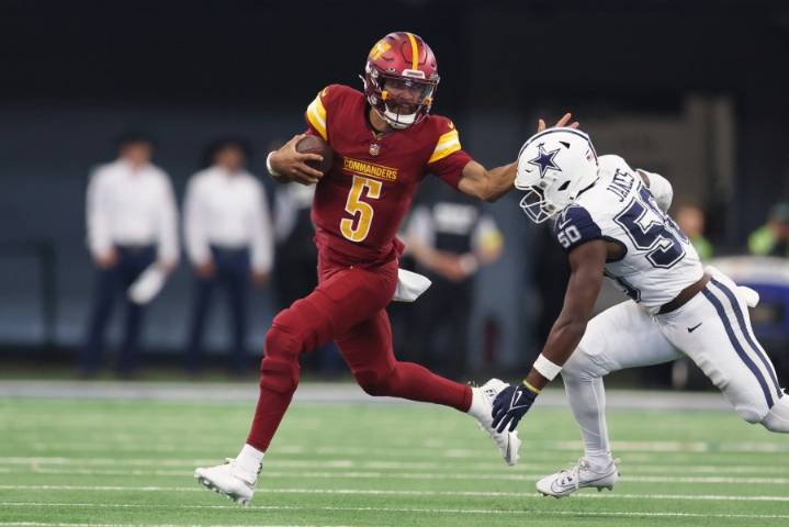 Commanders QB Jayden Daniels out with hamstring injury vs. Chiefs