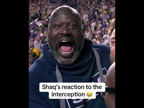 Shaq celebrating LSU’s INT 🔥