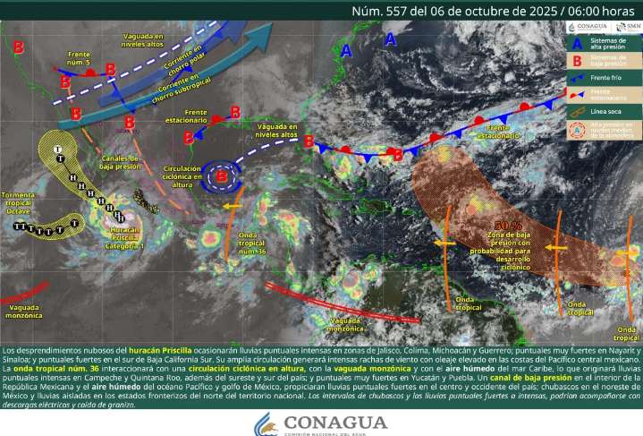 Clima en Guadalajara hoy: Huracán “Priscilla” provoca cielo nublado este lunes