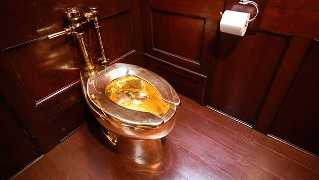 How much would you pay for an infamous gold toilet?
