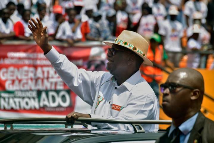 Ivory Coast’s leader urges youth to vote in key election, touting himself as best choice