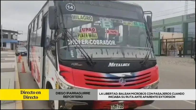 Trujillo: balean microbús con pasajeros cuando inciaba su ruta en un aparente caso de extorsión