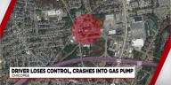 Car crashes into gas pump in Chicopee