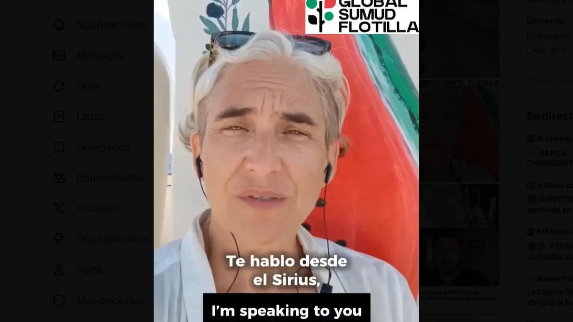 Ada Colau, en uno de los barcos de la Flotilla abordados: "Si estás viendo este vídeo es porque Israel nos ha detenido ilegalmente"