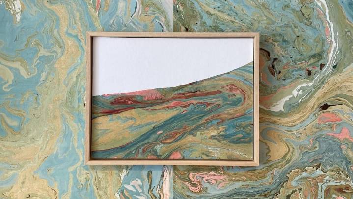 This British artist uses traditional Japanese marbling techniques to create dreamy handmade wallcoverings