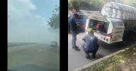 (Video y fotos) Pipa de gas ‘saca’ humo blanco en Circuito Interior: ‘Fuga fue falla mecánica’, dice CDMX