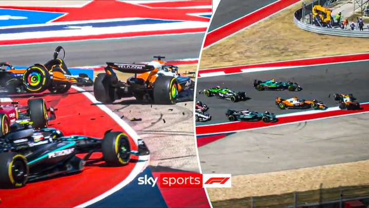US GP First corner carnage: Piastri collides with Norris as both crash out of sprint